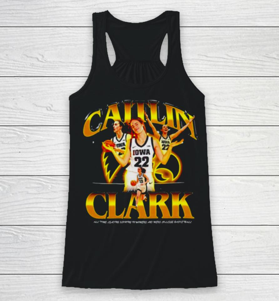 Iowa Hawkeyes Caitlin Clark All Time Leading Scoring In Womens And Mens College Basketball Racerback Tank
