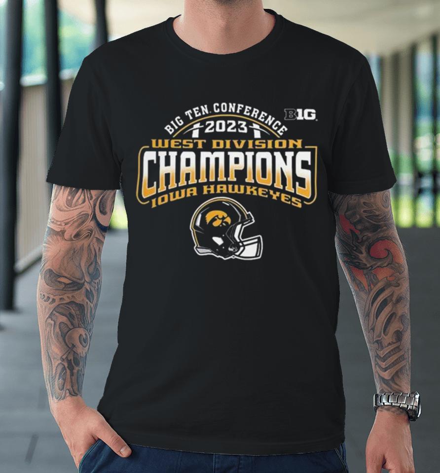 Iowa Hawkeyes Football B1G West Division Conference Champions 2023 Premium T-Shirt