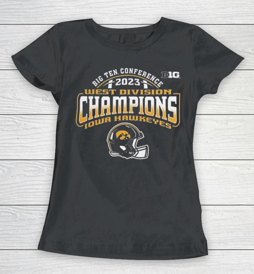 Iowa Hawkeyes Football B1G West Division Conference Champions 2023 Women T-Shirt