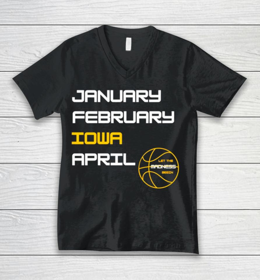 Iowa Hawkeyes Ncaa Basketball March Madnes Unisex V-Neck T-Shirt