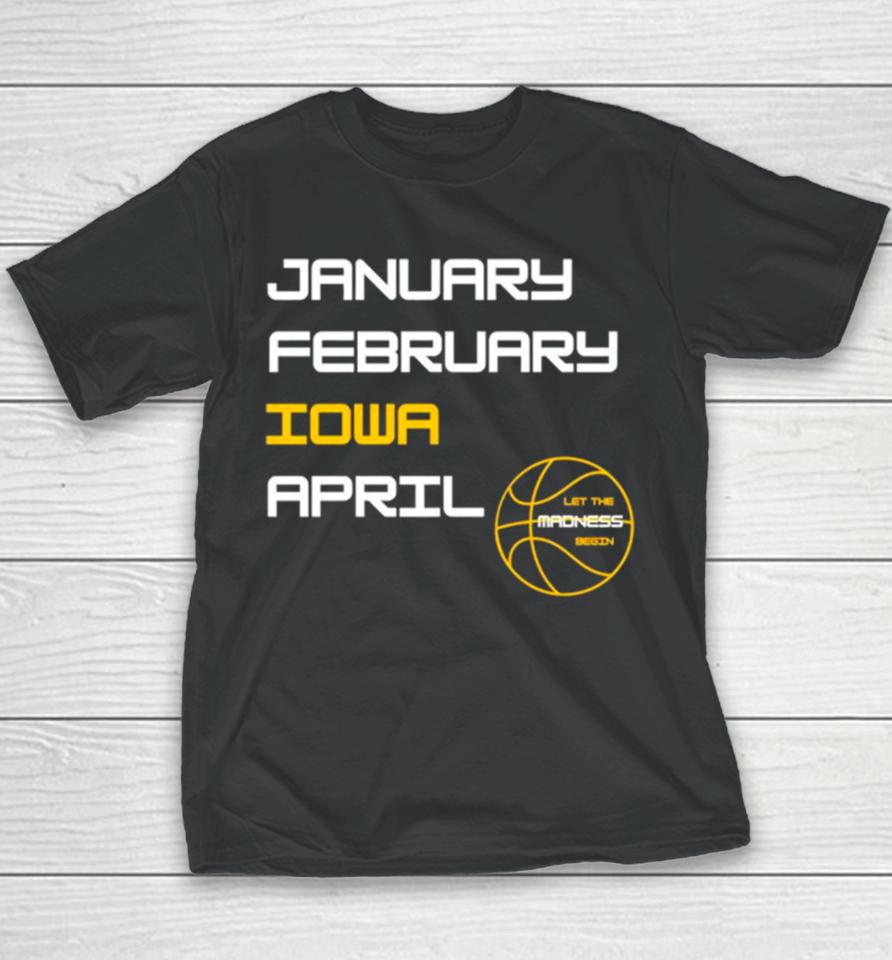 Iowa Hawkeyes Ncaa Basketball March Madnes Youth T-Shirt