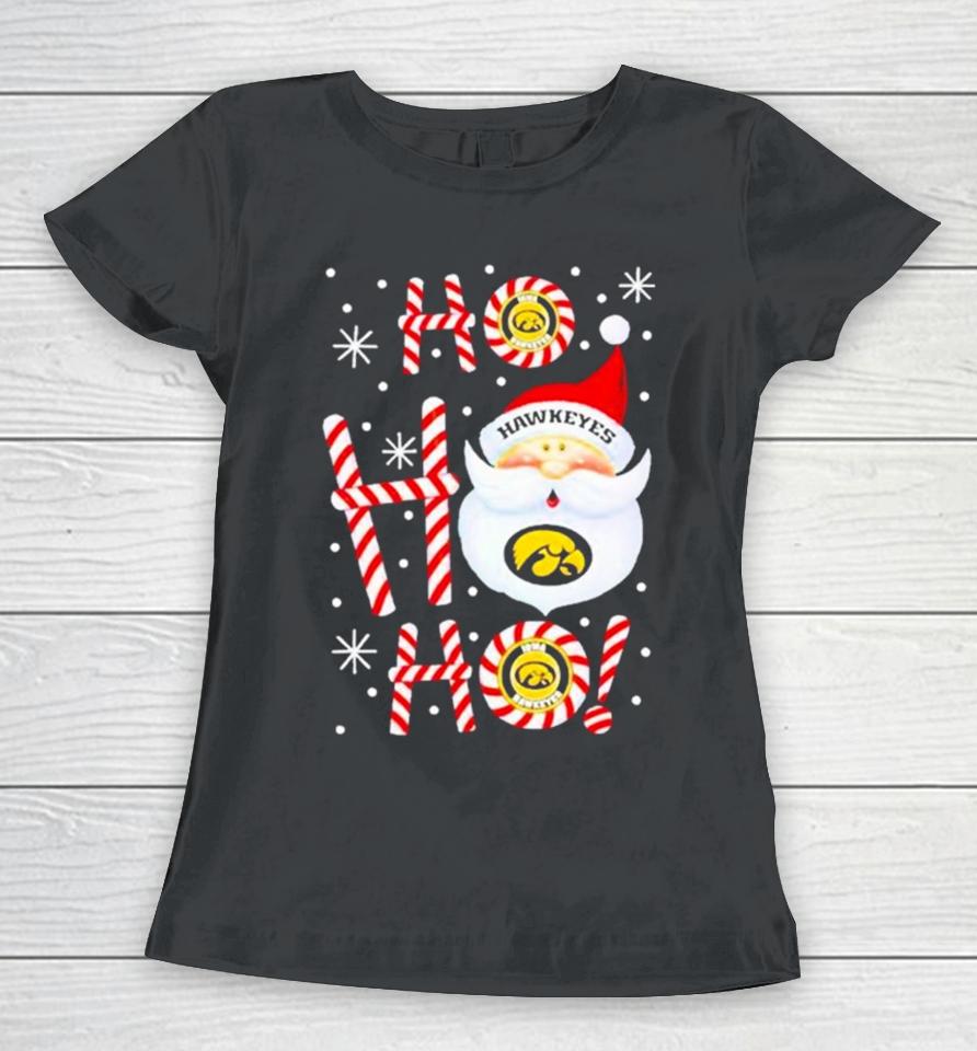 Iowa Hawkeyes Santa Claus Ho Ho Ho Christmas 2023 T Women T-Shirt
