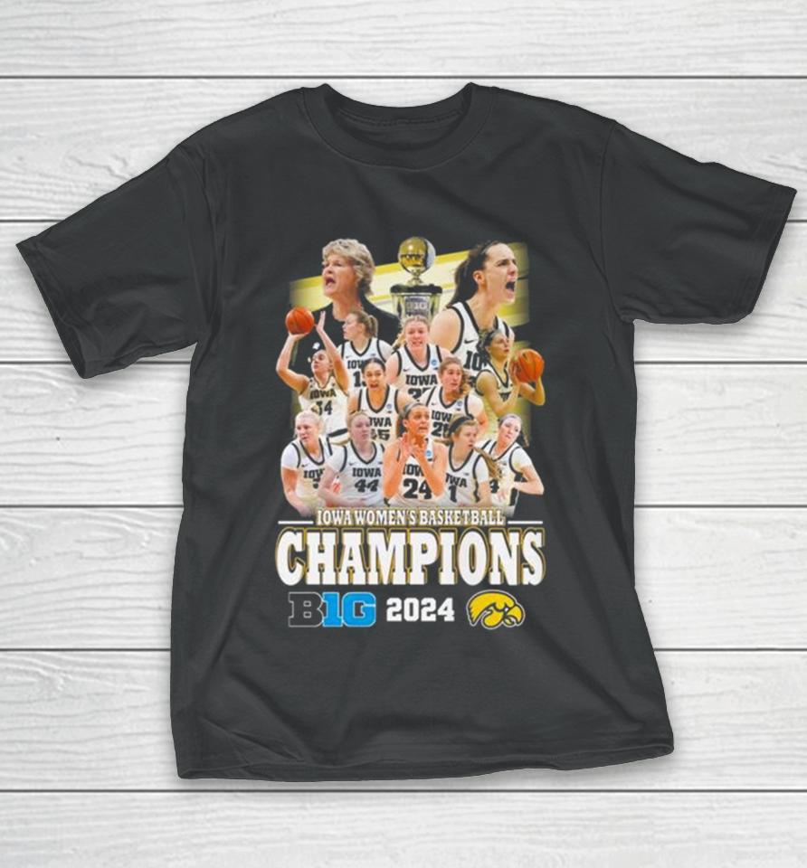 Iowa Hawkeyes Women’s Basketball Big 2024 Champions T-Shirt