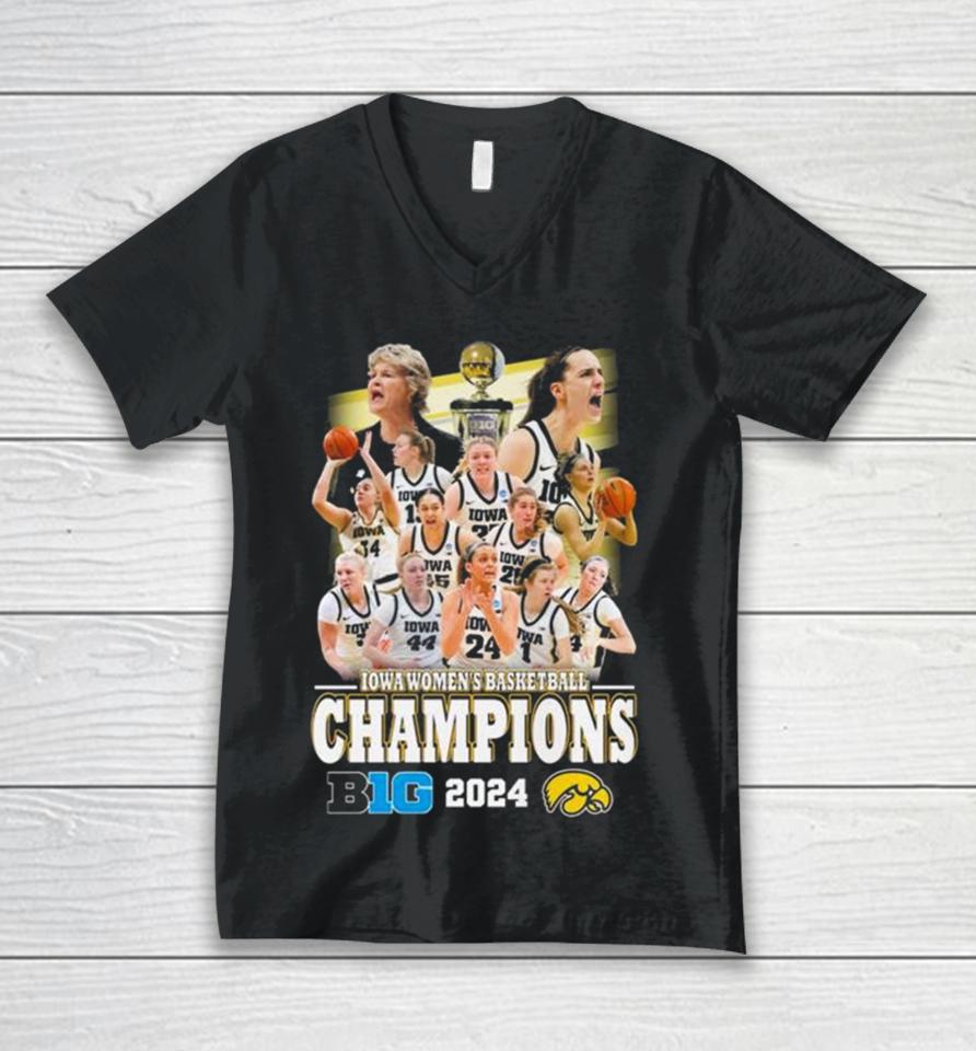 Iowa Hawkeyes Women’s Basketball Big 2024 Champions Unisex V-Neck T-Shirt