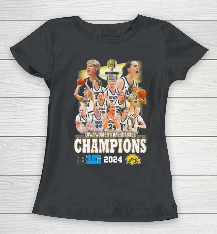 Iowa Hawkeyes Women’s Basketball Big 2024 Champions Women T-Shirt