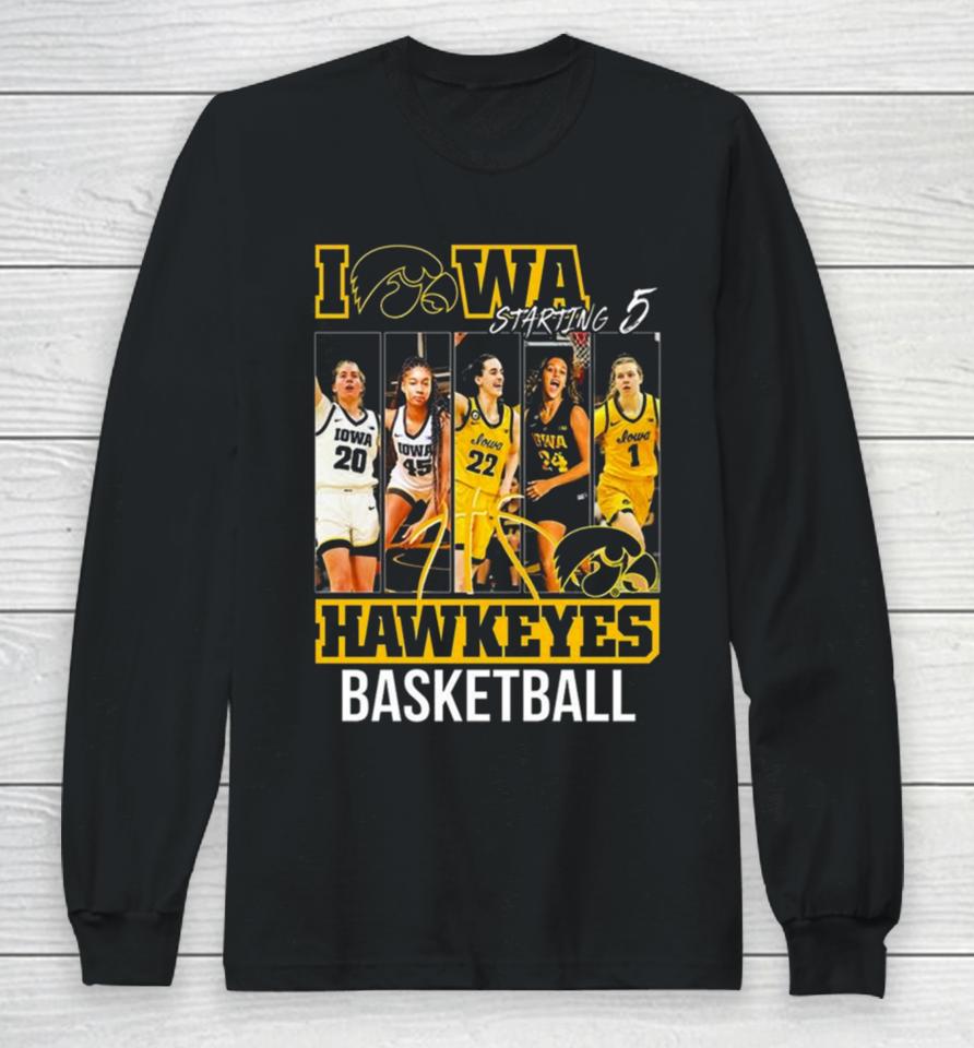 Iowa Hawkeyes Women’s Basketball Starting 5 Long Sleeve T-Shirt
