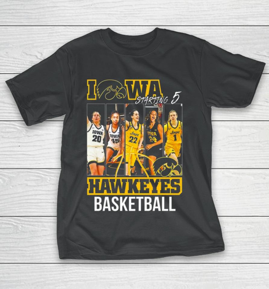 Iowa Hawkeyes Women’s Basketball Starting 5 T-Shirt