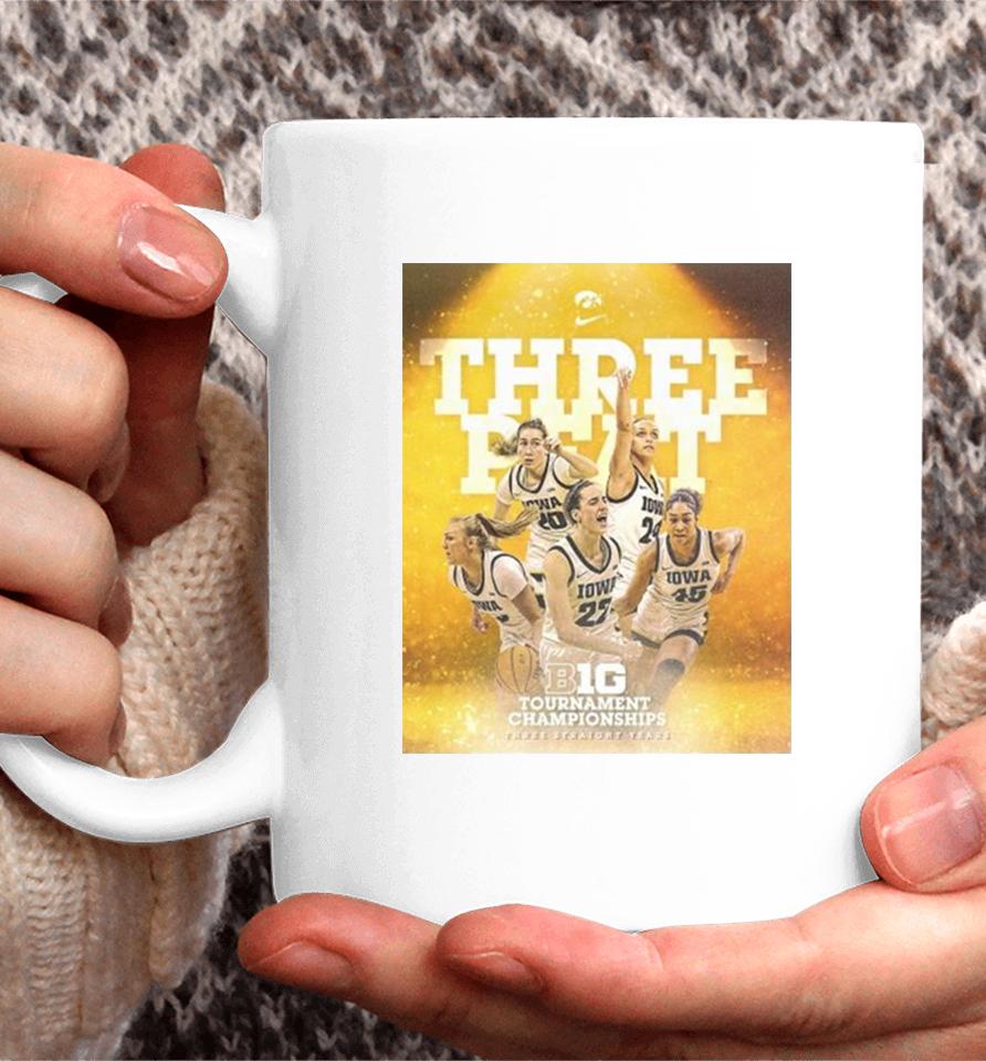 Iowa Hawkeyes Women’s Basketball Three Straight Years Big Tournament Championships Poster Coffee Mug