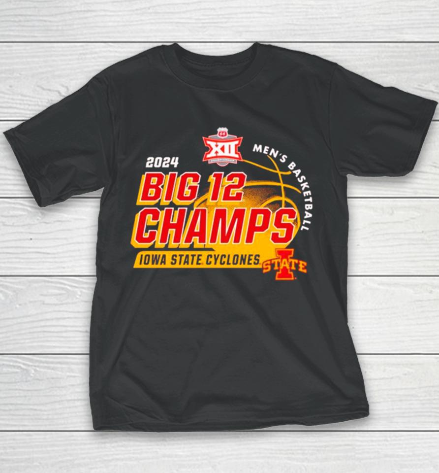 Iowa State Cyclones 2024 Big 12 Men’s Basketball Conference Tournament Champions Locker Room Youth T-Shirt