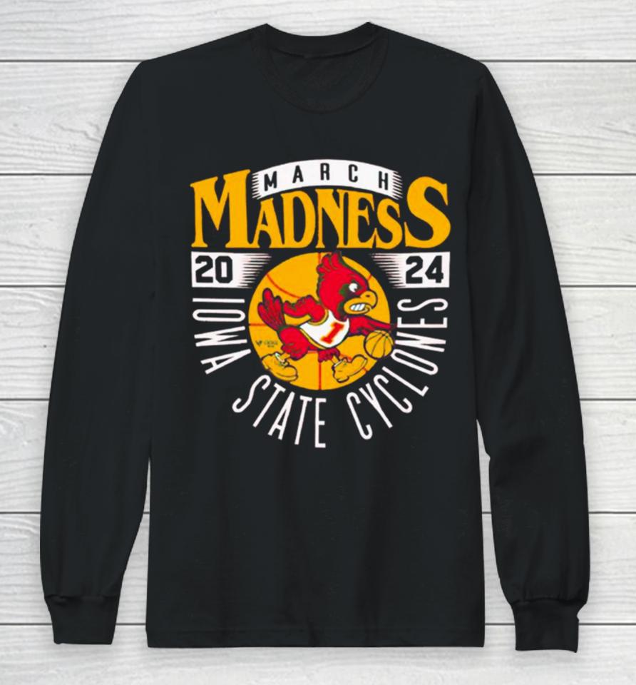 Iowa State Cyclones 2024 March Madness Mascot Long Sleeve T-Shirt