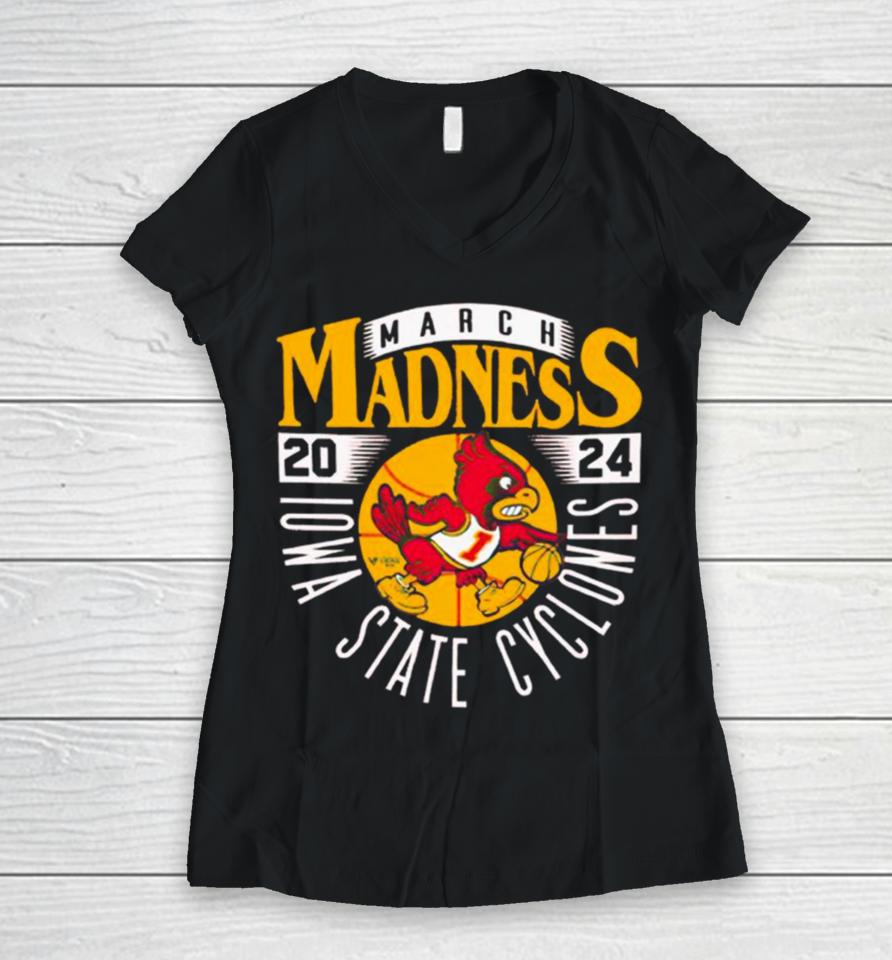 Iowa State Cyclones 2024 March Madness Mascot Women V-Neck T-Shirt