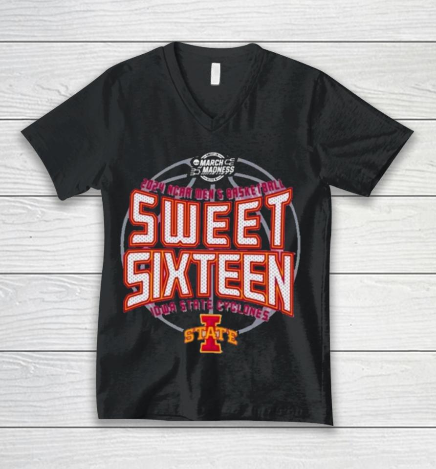 Iowa State Cyclones Men’s Basketball 2024 Sweet 16 Unisex V-Neck T-Shirt