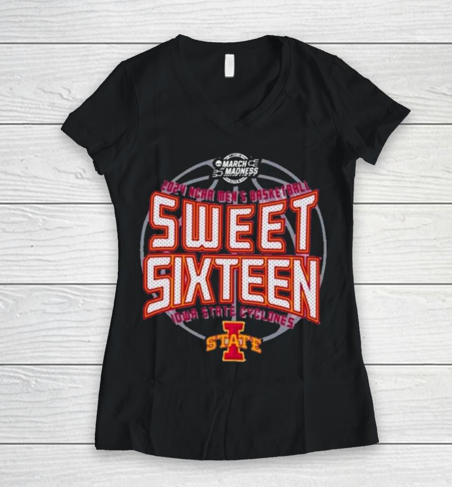 Iowa State Cyclones Men’s Basketball 2024 Sweet 16 Women V-Neck T-Shirt