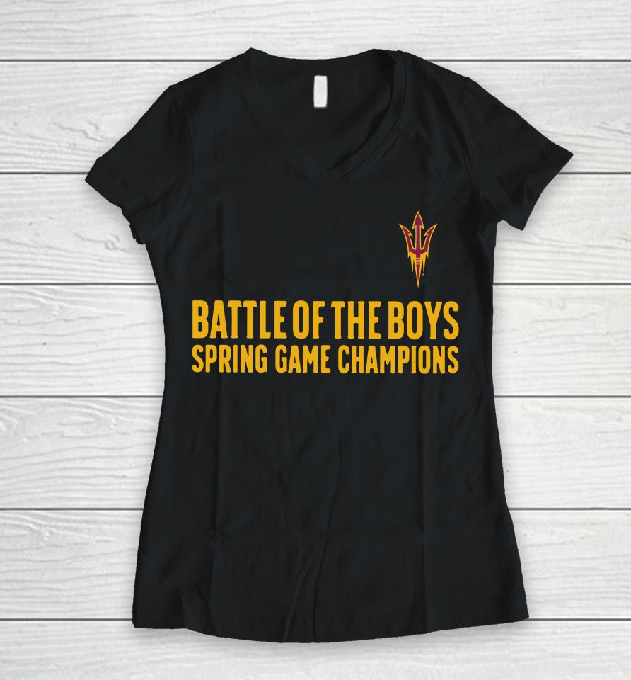 Iowa State Sun Devil Battle Of The Boys Spring Game Champions Women V-Neck T-Shirt