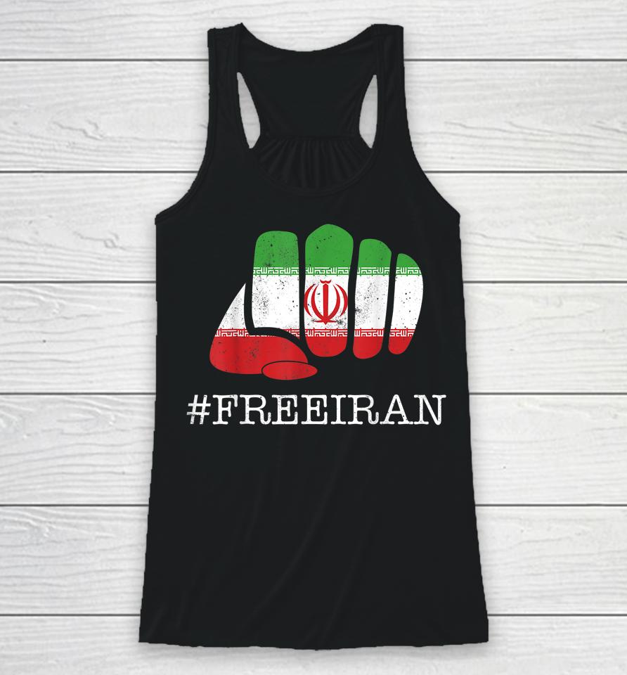 Iranian Flag #Freeiran Fist I Stand With The Women Of Iran Racerback Tank