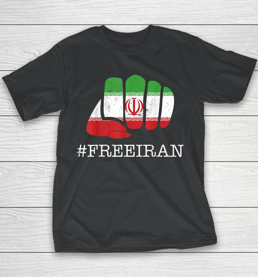 Iranian Flag #Freeiran Fist I Stand With The Women Of Iran Youth T-Shirt