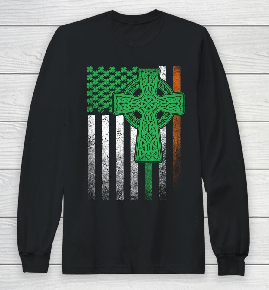 Irish American Flag Ireland Flag St Patrick’s Day Long Sleeve T-Shirt