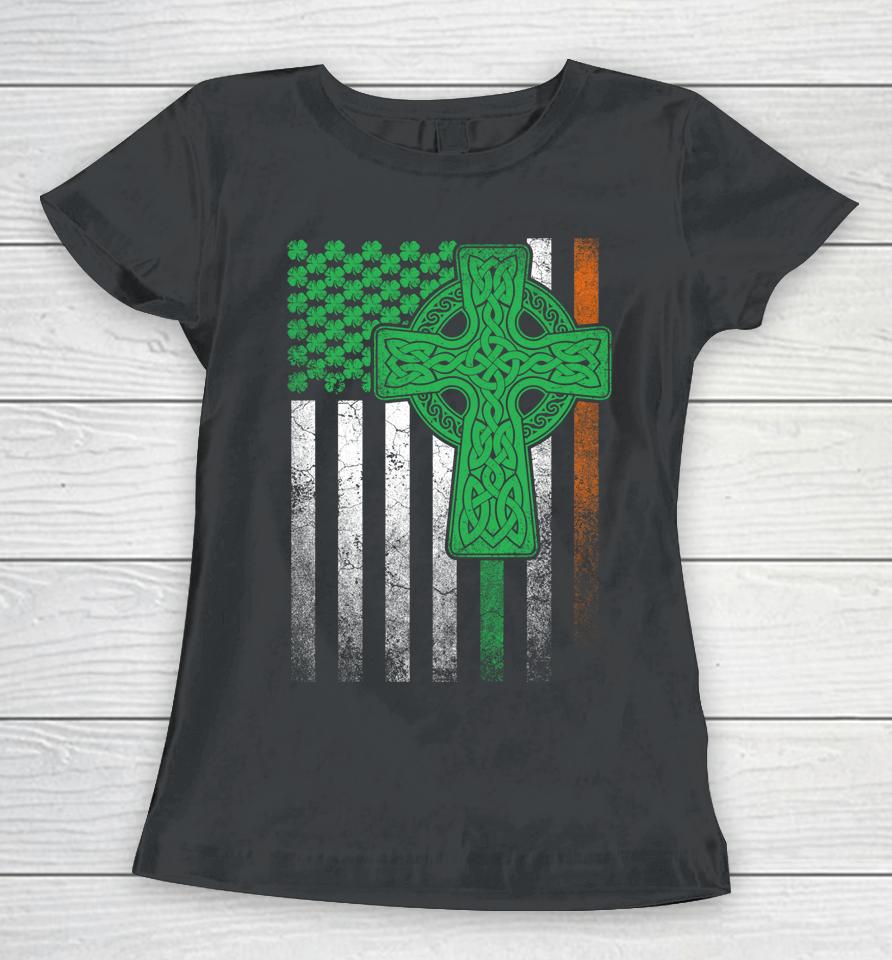 Irish American Flag Ireland Flag St Patrick’s Day Women T-Shirt