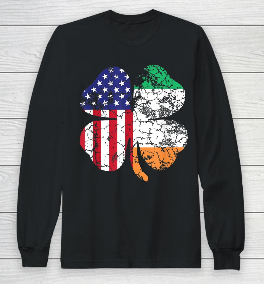 Irish American Shamrock Flag St Patrick's Paddy Patty Day Long Sleeve T-Shirt