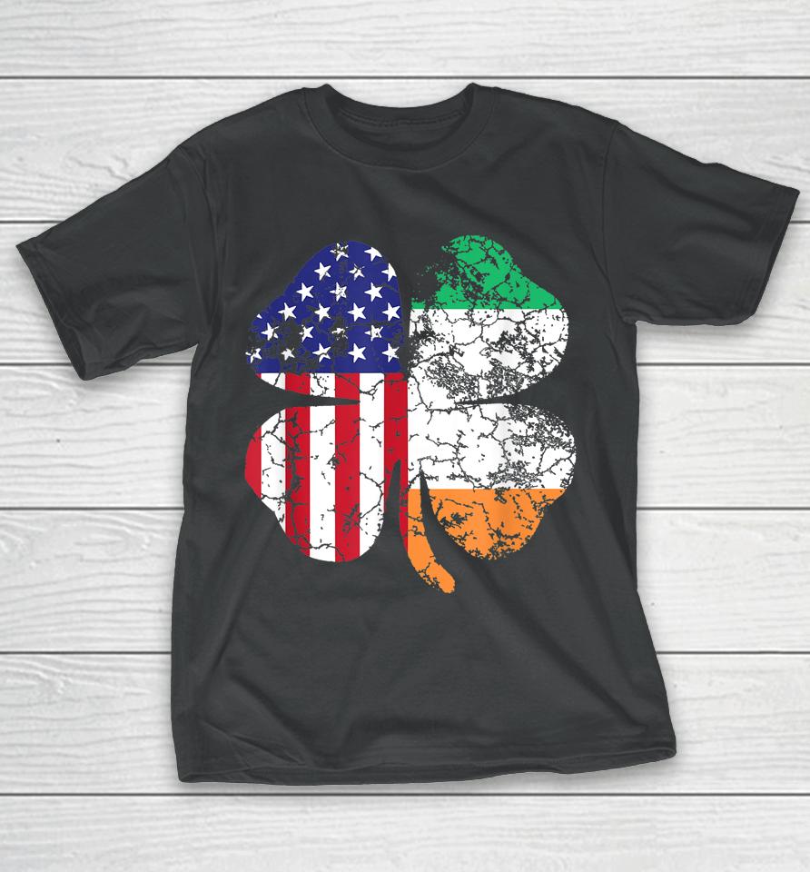 Irish American Shamrock Flag St Patrick's Paddy Patty Day T-Shirt