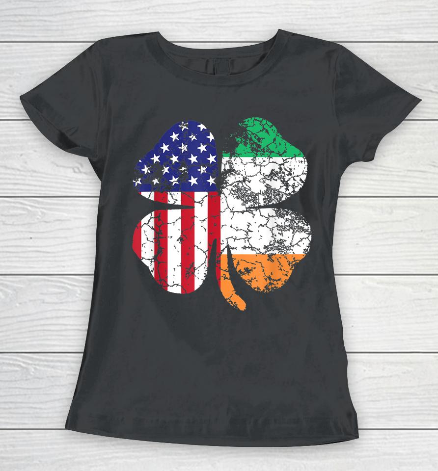 Irish American Shamrock Flag St Patrick's Paddy Patty Day Women T-Shirt