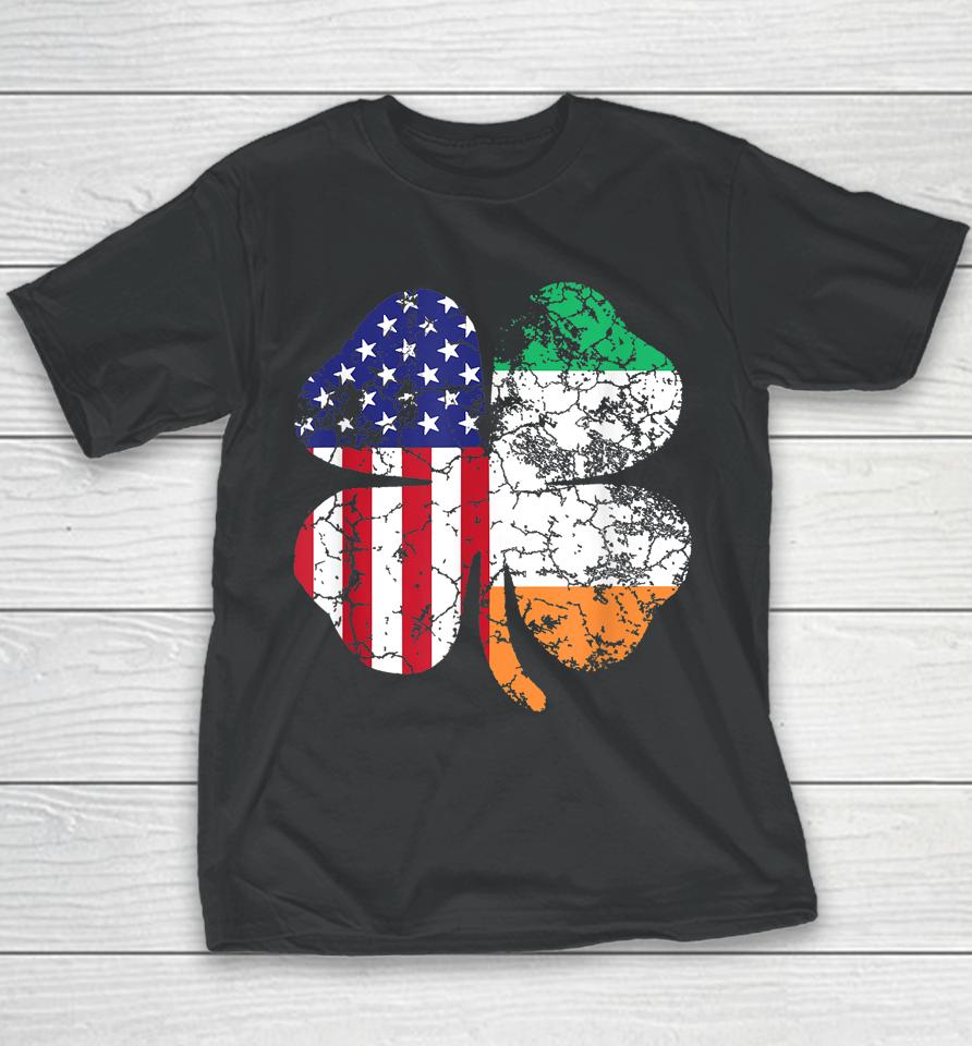 Irish American Shamrock Flag St Patrick's Paddy Patty Day Youth T-Shirt