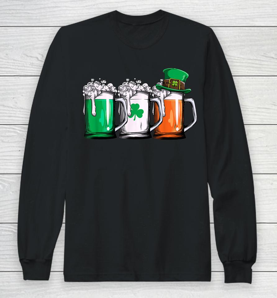 Irish Beer Ireland Flag St Patrick's Day Long Sleeve T-Shirt