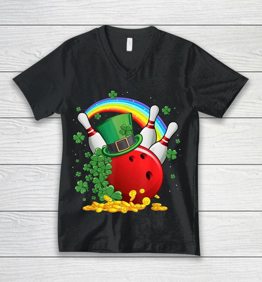 Irish Bowling Balls Shamrock Leprechaun St Patrick's Day Unisex V-Neck T-Shirt