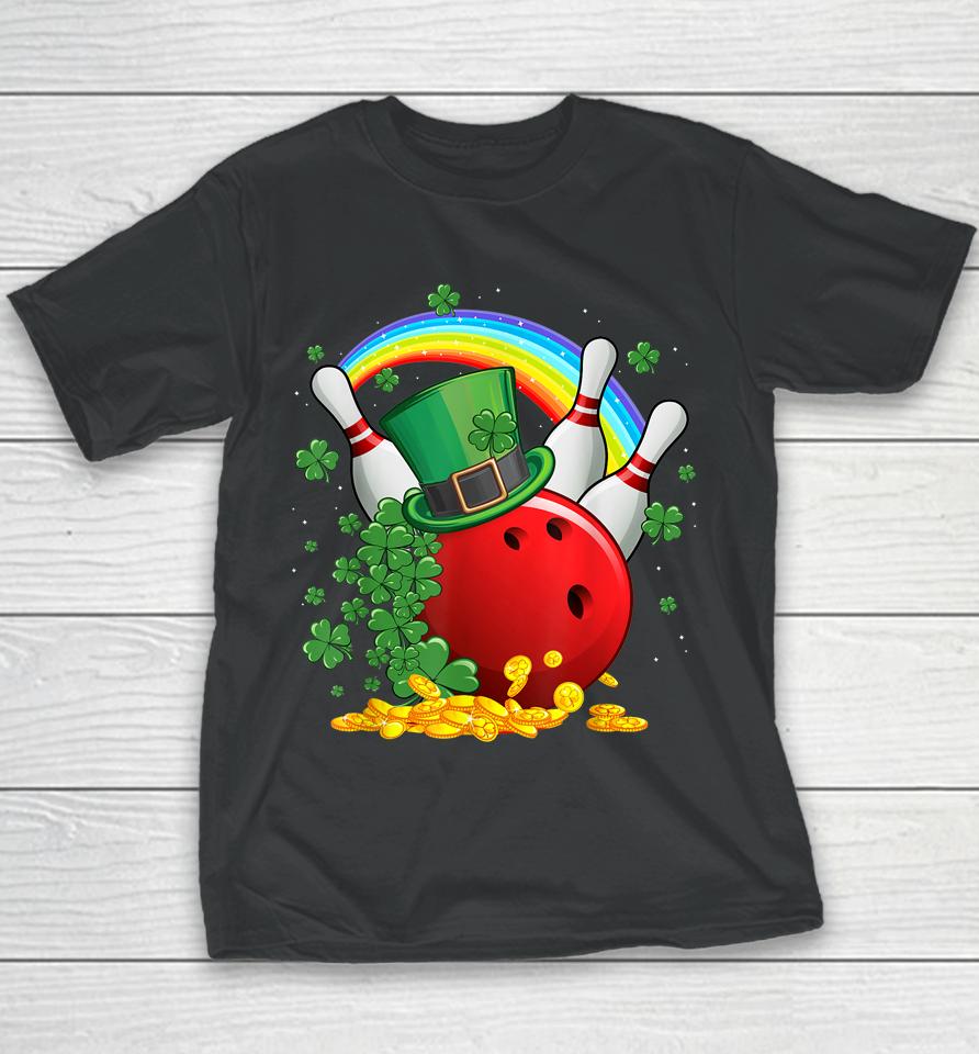 Irish Bowling Balls Shamrock Leprechaun St Patrick's Day Youth T-Shirt
