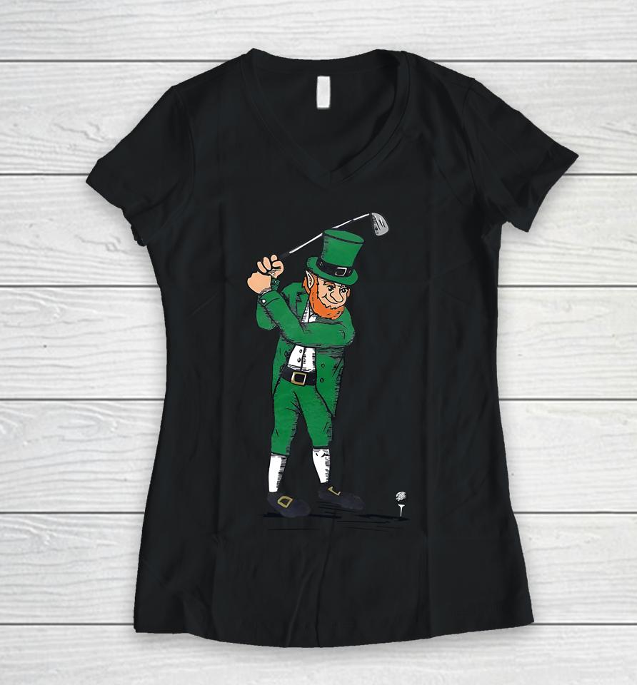 Irish Golfer Women V-Neck T-Shirt