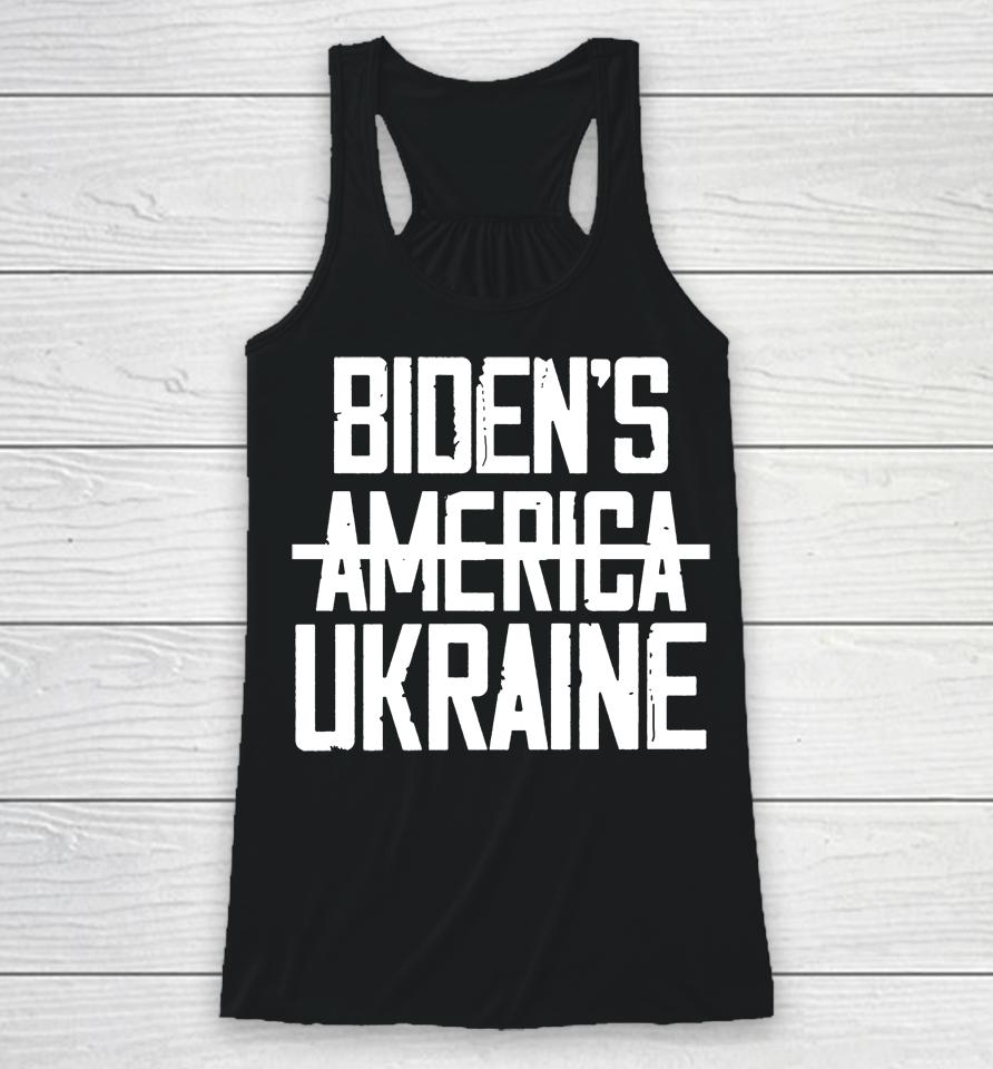 Irish Peach Designs Merch Biden's America Ukraine Racerback Tank