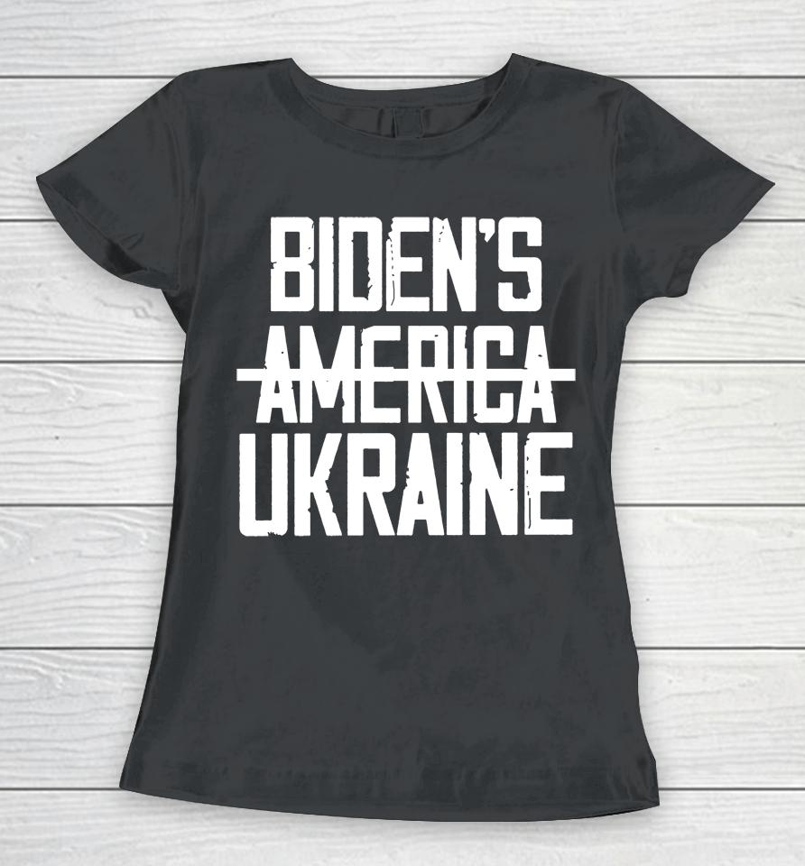 Irish Peach Designs Merch Biden's America Ukraine Women T-Shirt