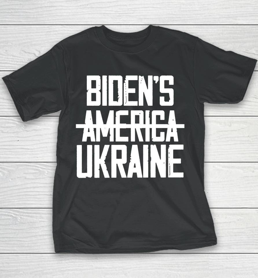 Irish Peach Designs Merch Biden's America Ukraine Youth T-Shirt
