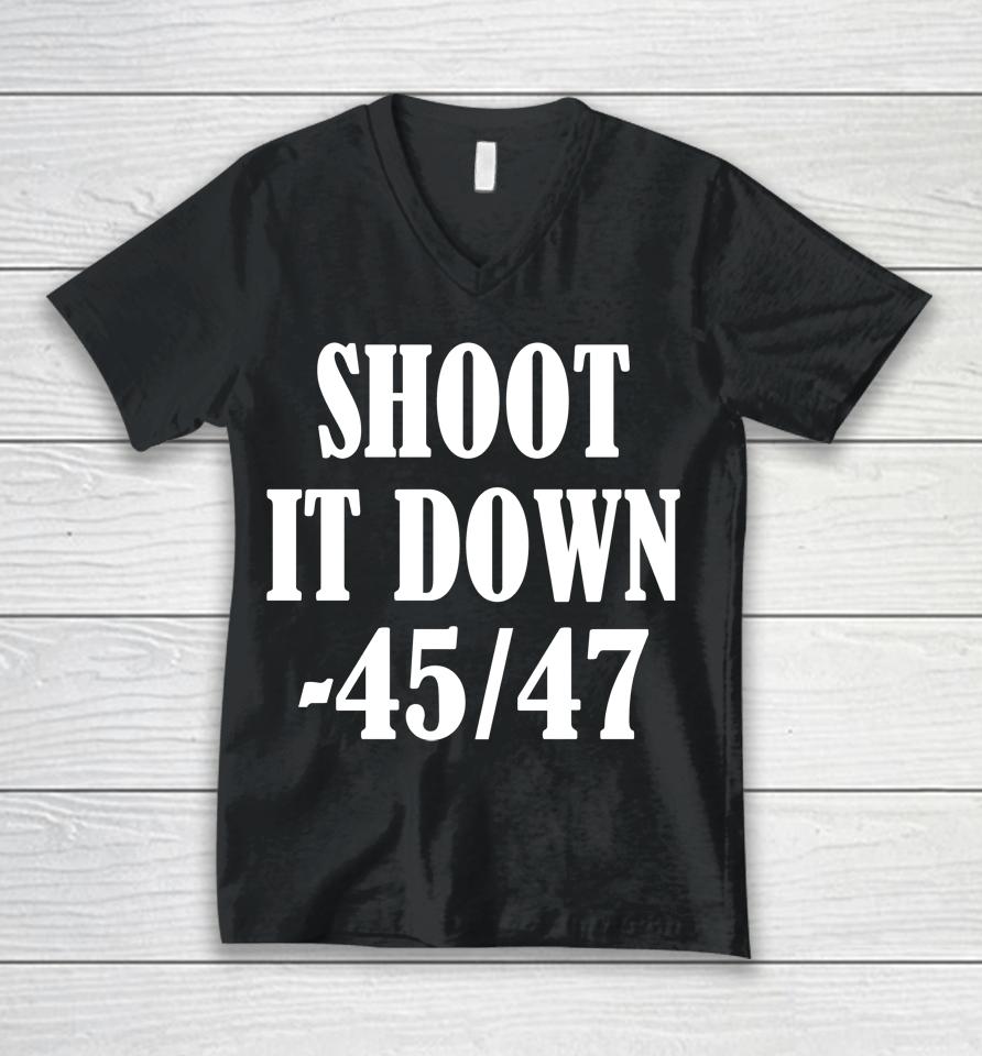 Irish Peach Designs Store Shoot It Down 45 47 Unisex V-Neck T-Shirt