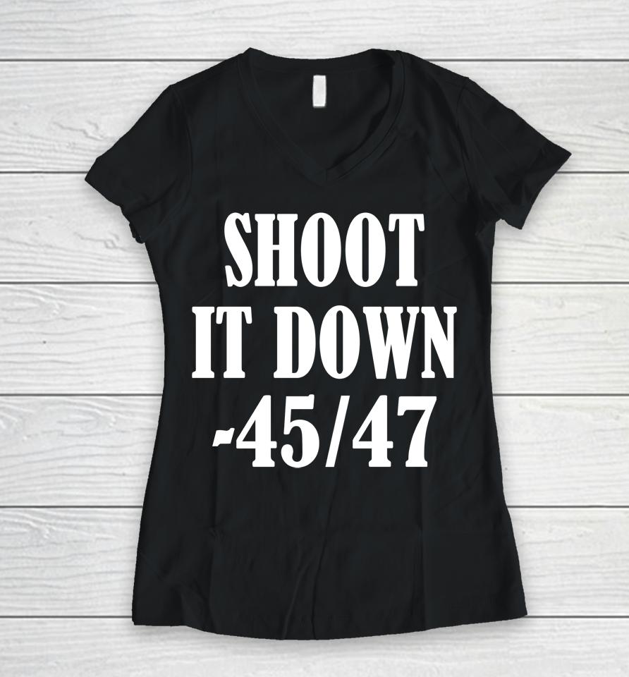 Irish Peach Designs Store Shoot It Down 45 47 Women V-Neck T-Shirt