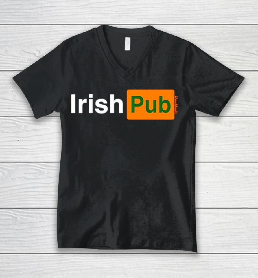 Irish Pub Parody Logo Unisex V-Neck T-Shirt