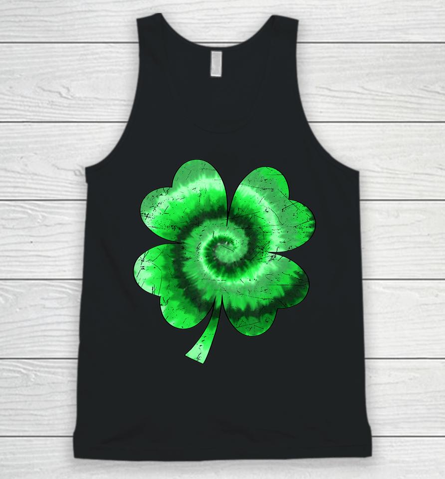 Irish Shamrock Tie Dye Happy St Patrick's Day Go Lucky Gift Unisex Tank Top