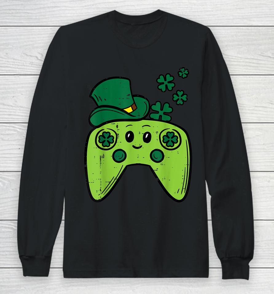 Irish Video Game Controller Gamer Boys Girls  St Patrick's Day Long Sleeve T-Shirt