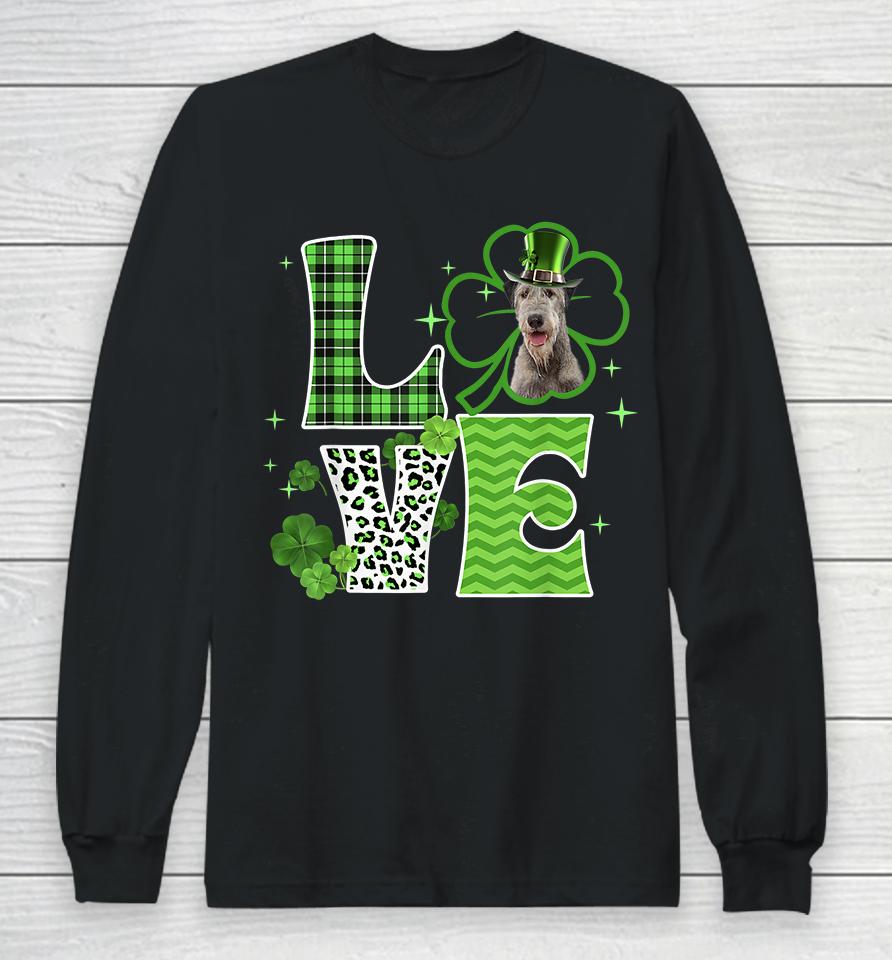 Irish Wolfhound Shamrock Lucky Clover Irish St Patricks Day Long Sleeve T-Shirt