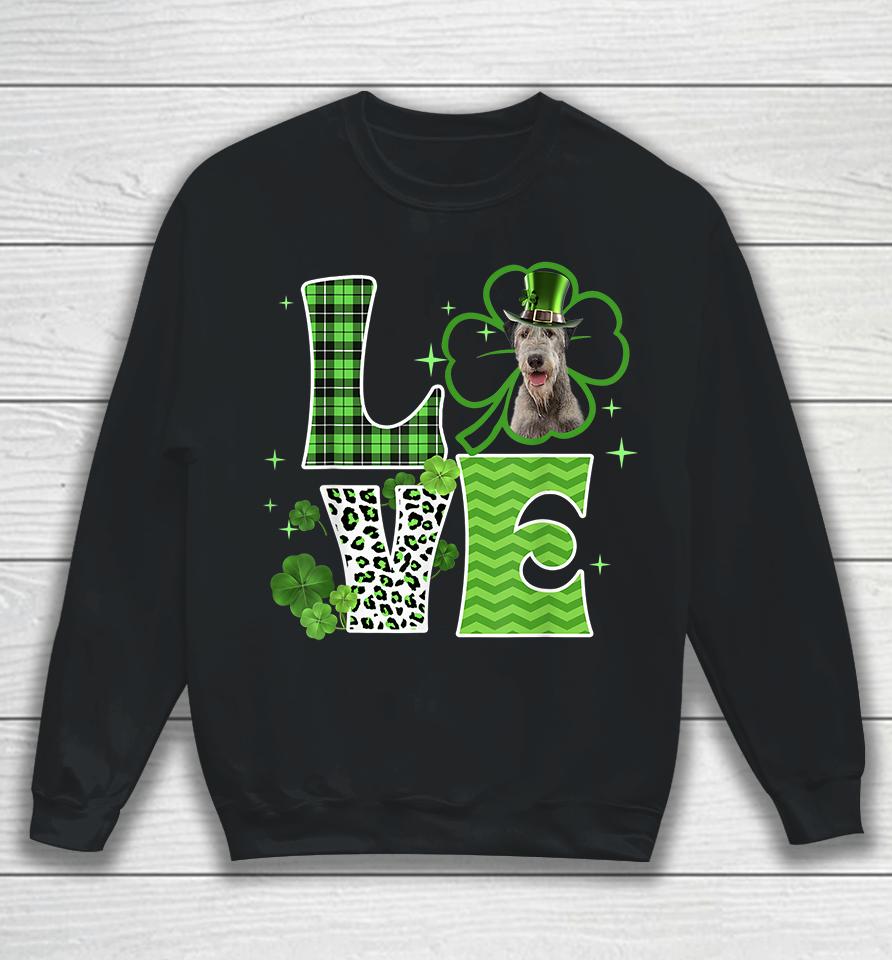 Irish Wolfhound Shamrock Lucky Clover Irish St Patricks Day Sweatshirt