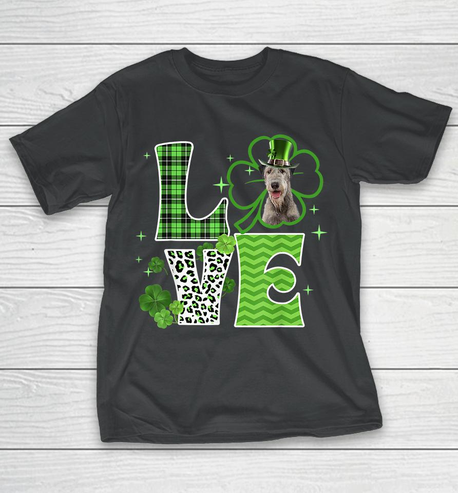 Irish Wolfhound Shamrock Lucky Clover Irish St Patricks Day T-Shirt