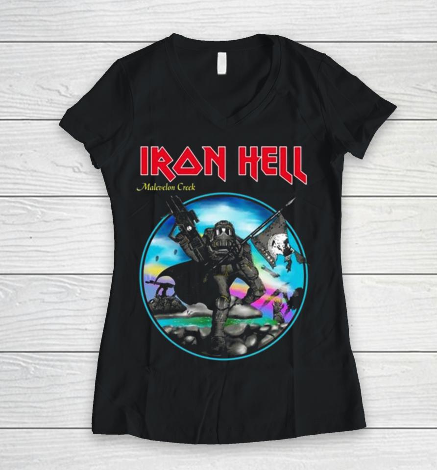 Iron Hell Malevelon Creek Women V-Neck T-Shirt