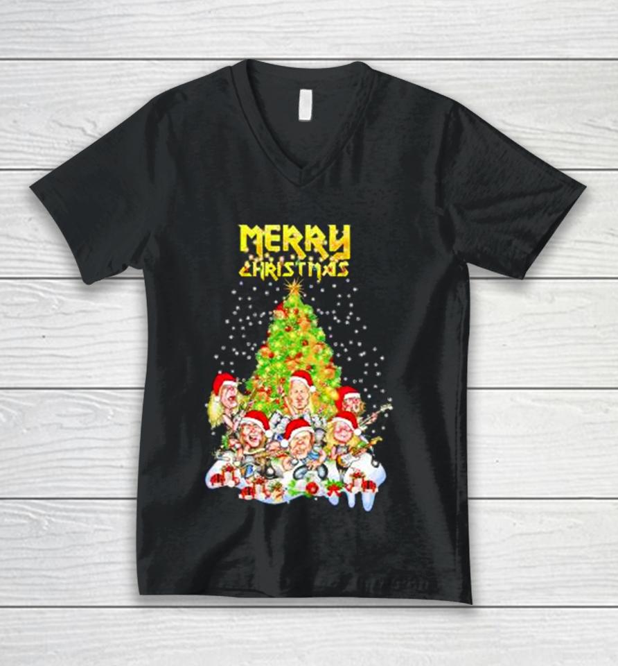 Iron Maiden Merry Christmas Tree Sweatshirts Unisex V-Neck T-Shirt