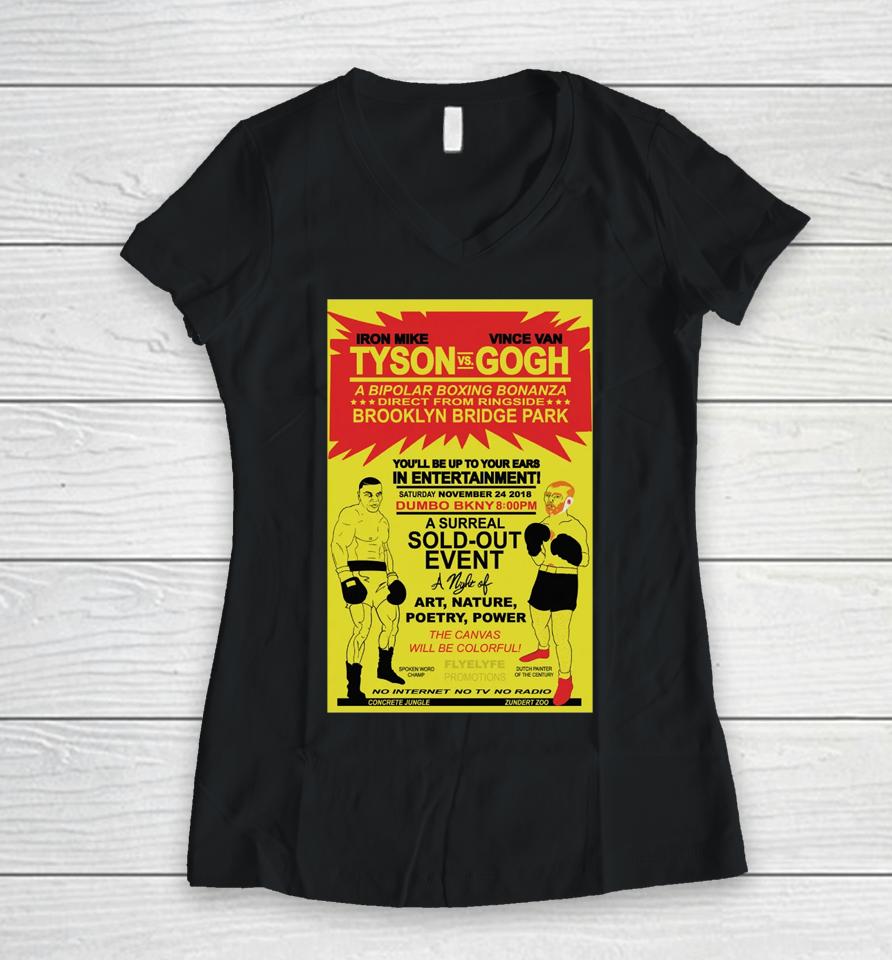 Iron Mike Tyson Vs Vince Van Gogh Women V-Neck T-Shirt