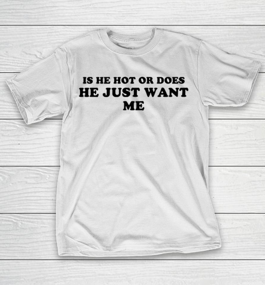 Is He Hot Or Does He Just Want Me T-Shirt