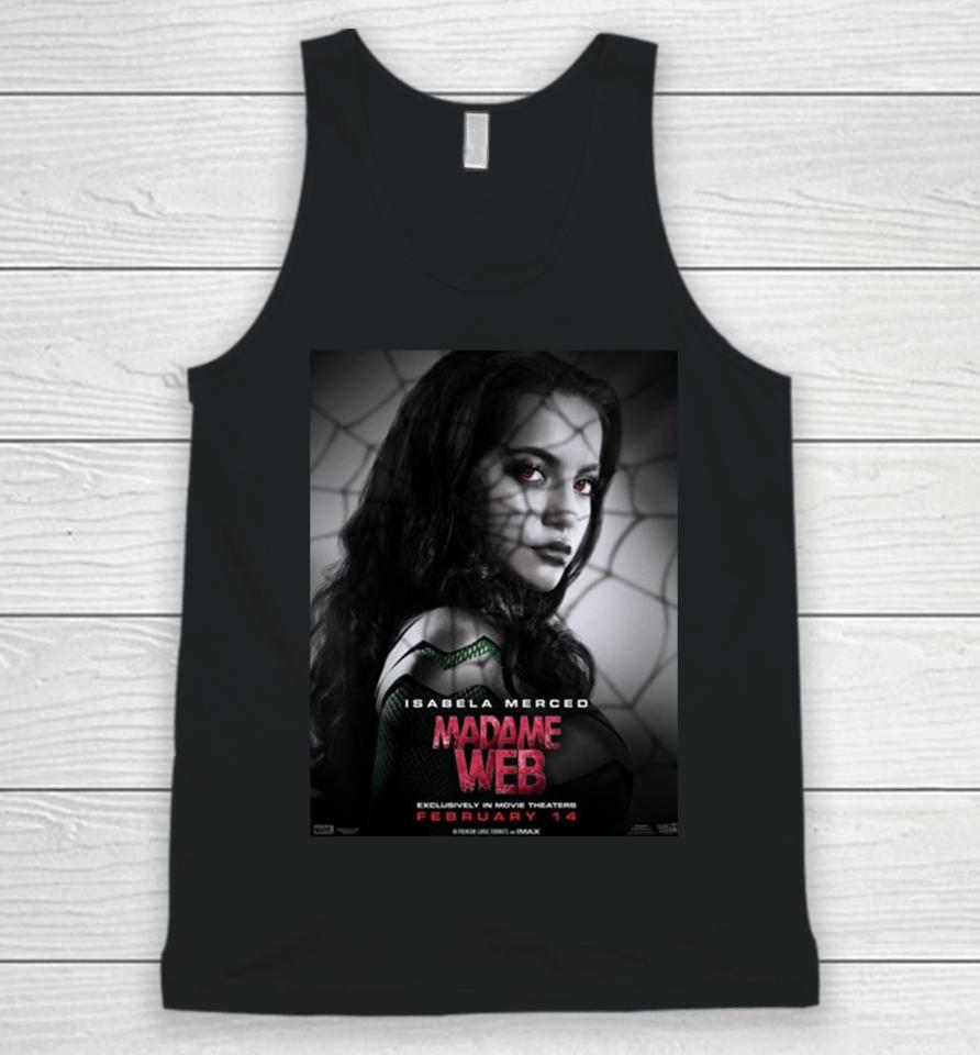 Isabela Merced Madame Web Exclusively In Movie Theaters On February 14 Unisex Tank Top