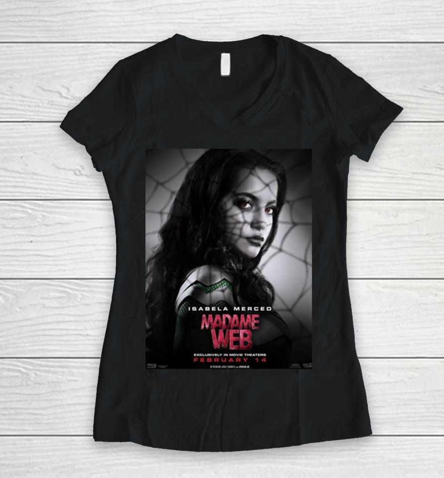 Isabela Merced Madame Web Exclusively In Movie Theaters On February 14 Women V-Neck T-Shirt