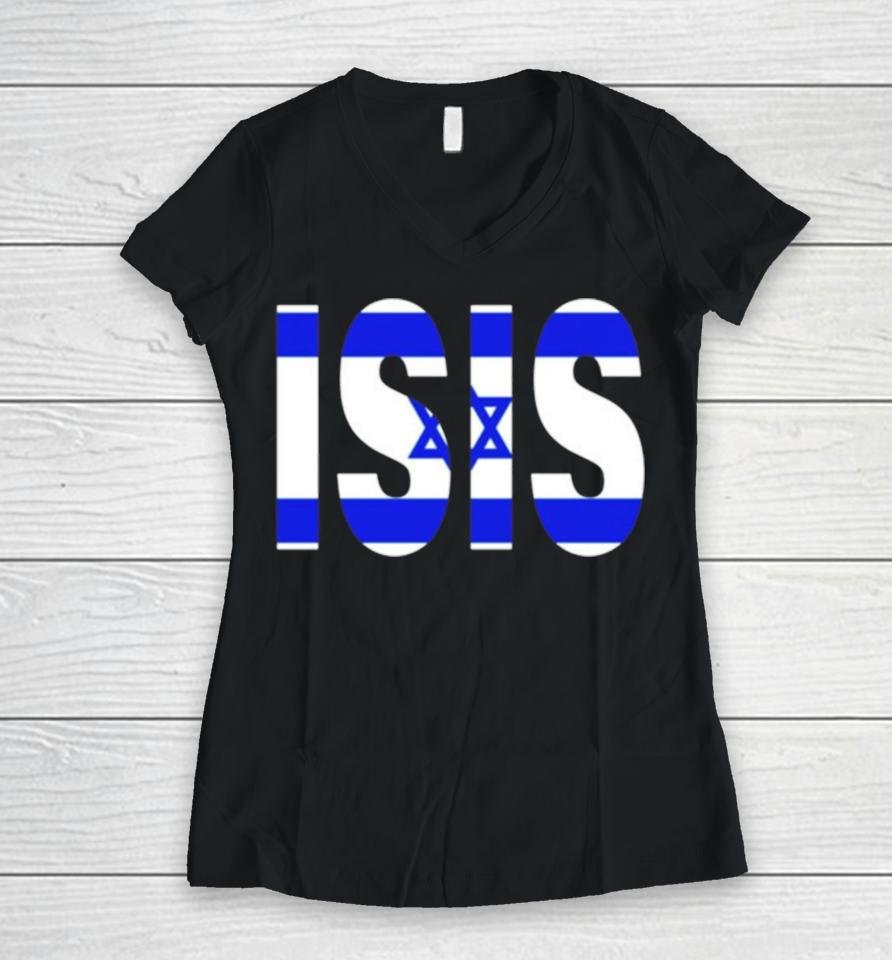 Isis Israel Flag Women V-Neck T-Shirt