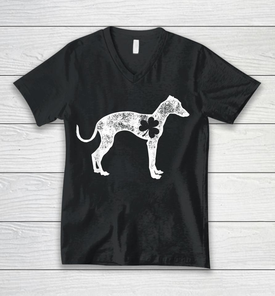 Italian Greyhound St Patrick's Day Shamrock Dog Unisex V-Neck T-Shirt