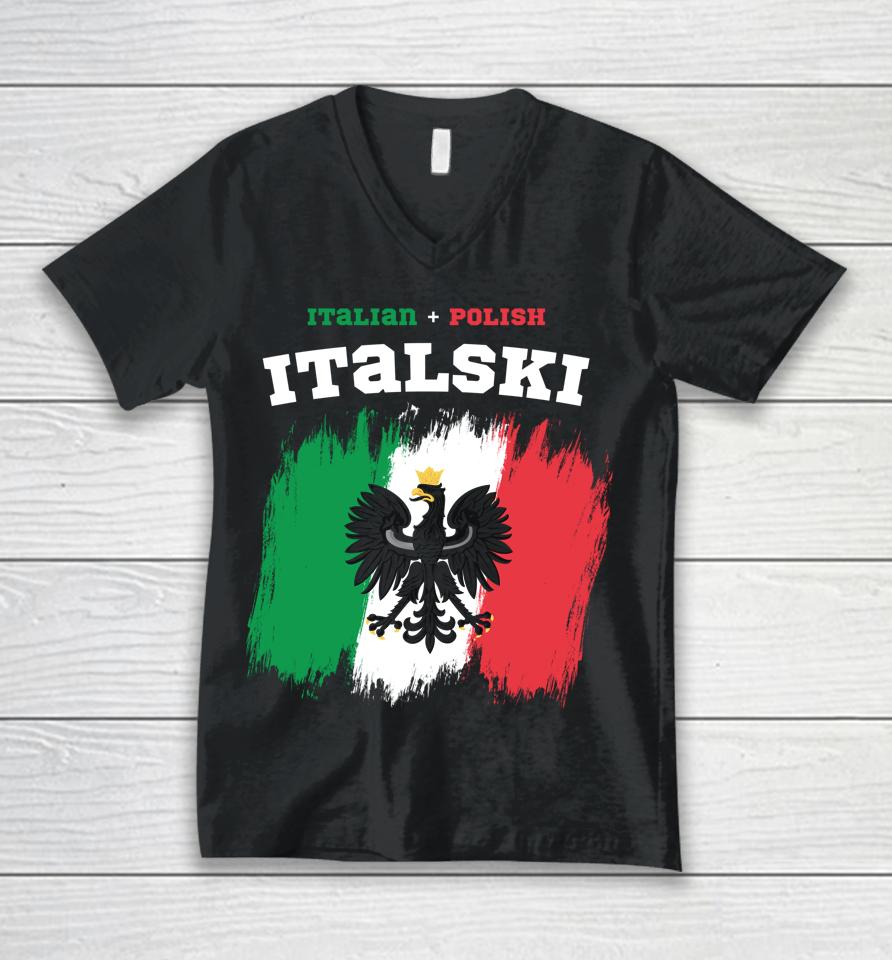 Italski The Italian Polish Hybrid Unisex V-Neck T-Shirt